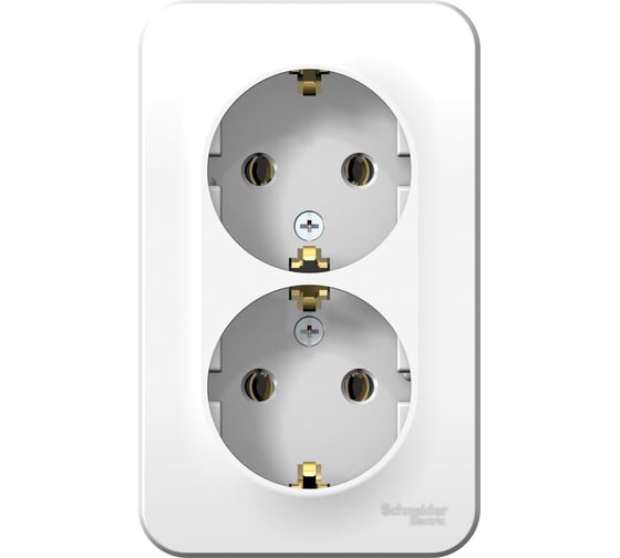 İkili rozetka Systeme Electric BLANCA üstdən quraşdırma torpaqlamalı ağ